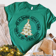 Silent Night White & Gold Dot Christmas Tree Tee