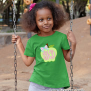 Monogram Cute Apple with Bow Tee