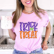 Trick or Treat Doodle Letter Halloween Tee