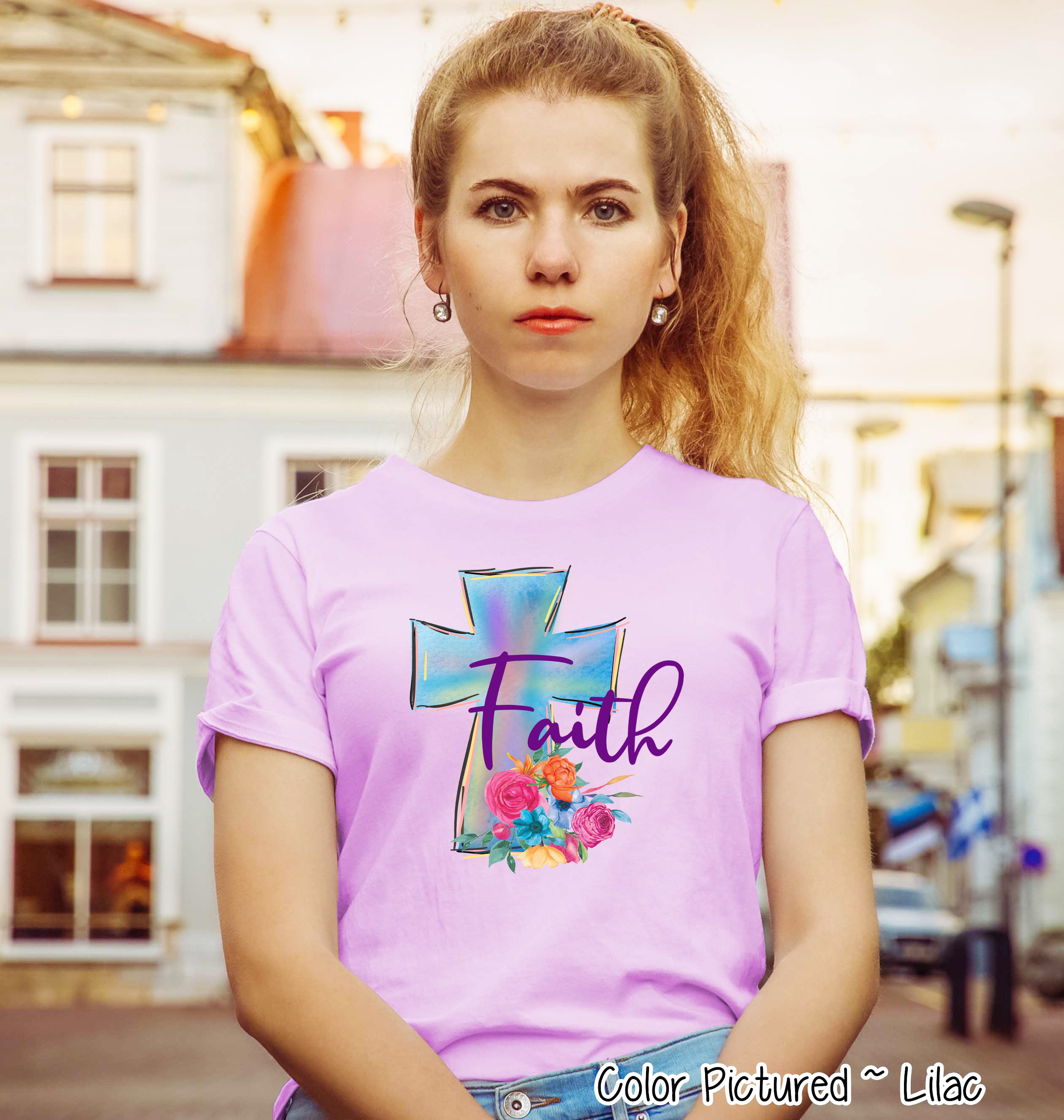 Faith Watercolor Cross Tee