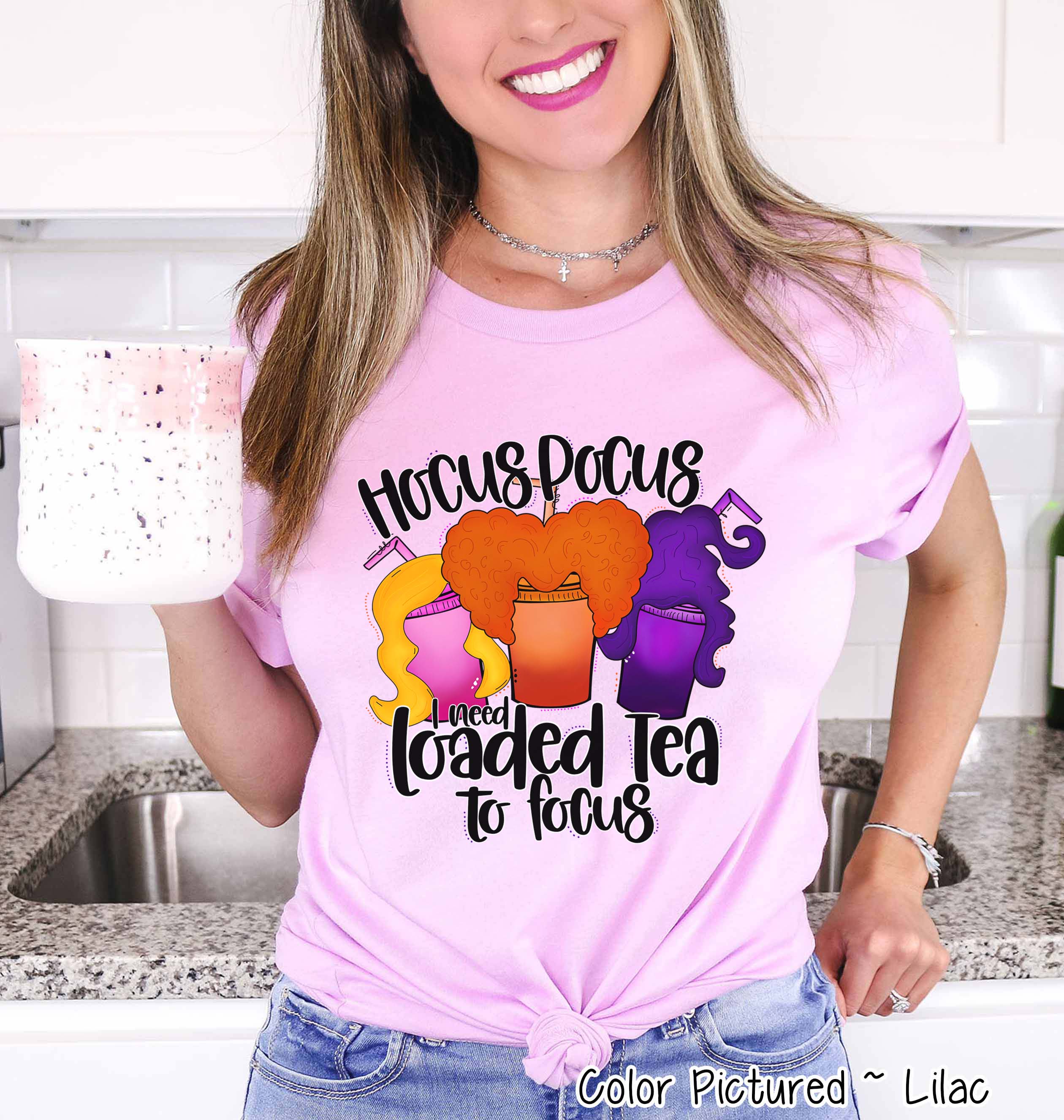 Hocus Pocus I Need Loaded Tea to Focus Halloween Tee