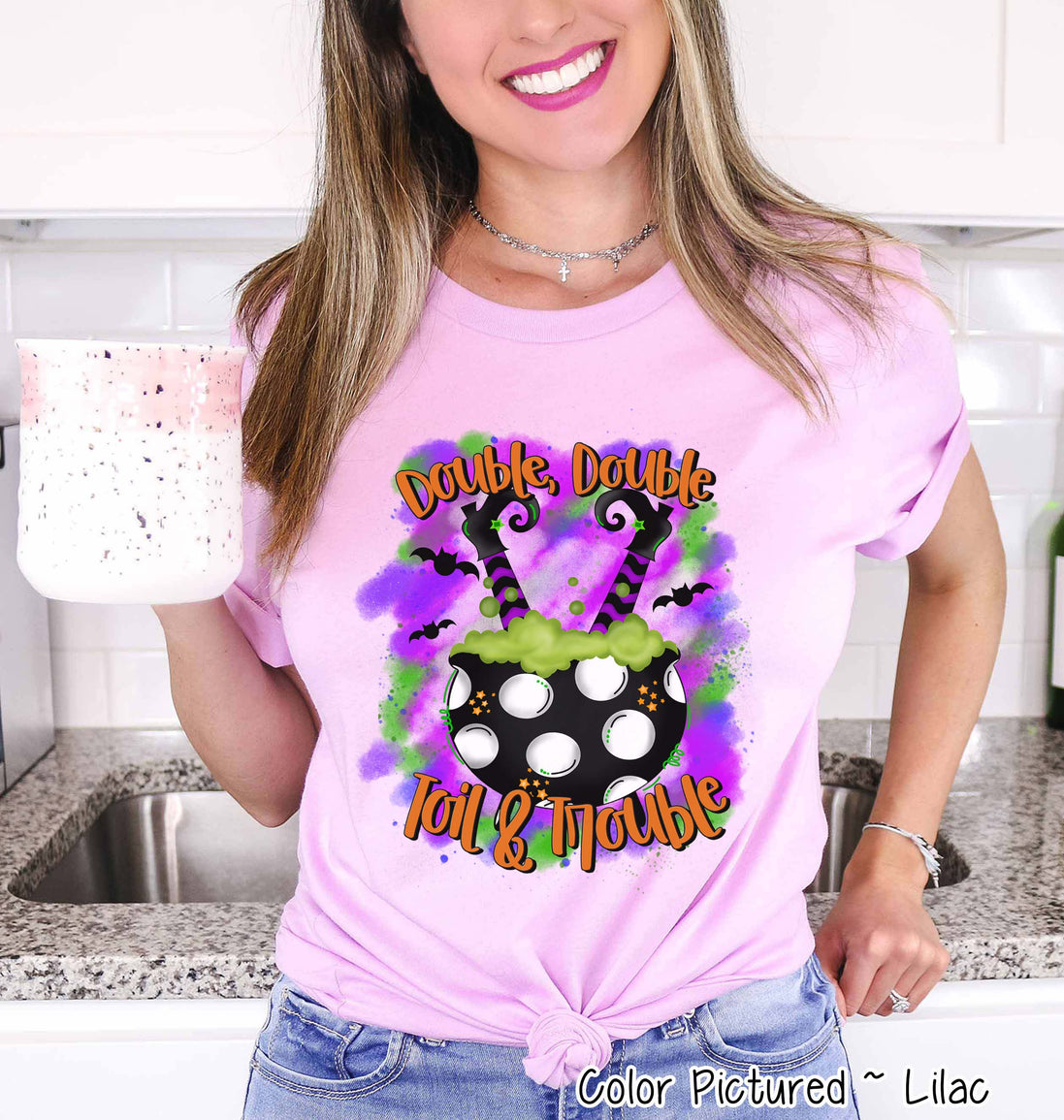 Double Trouble Witch Halloween Tee