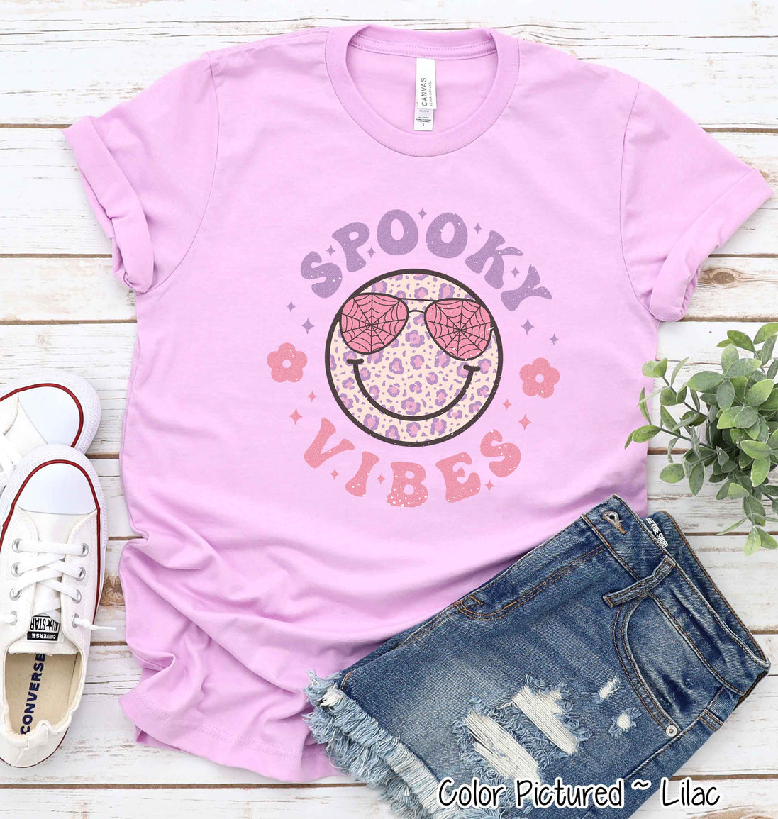 Retro Spooky Vibes Smile Halloween Tee