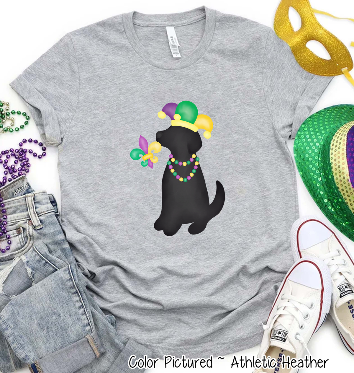 Black Lab Mardi Gras Tee