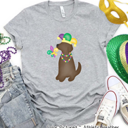 Brown Lab Mardi Gras Tee