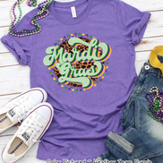 Retro Leopard Mardi Gras Tee