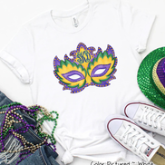 Monogram Watercolor Mardi Gras Mask Tee