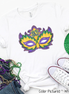 Monogram Watercolor Mardi Gras Mask Tee