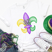 Monogram Fleur De Lis Mardi Gras Tee