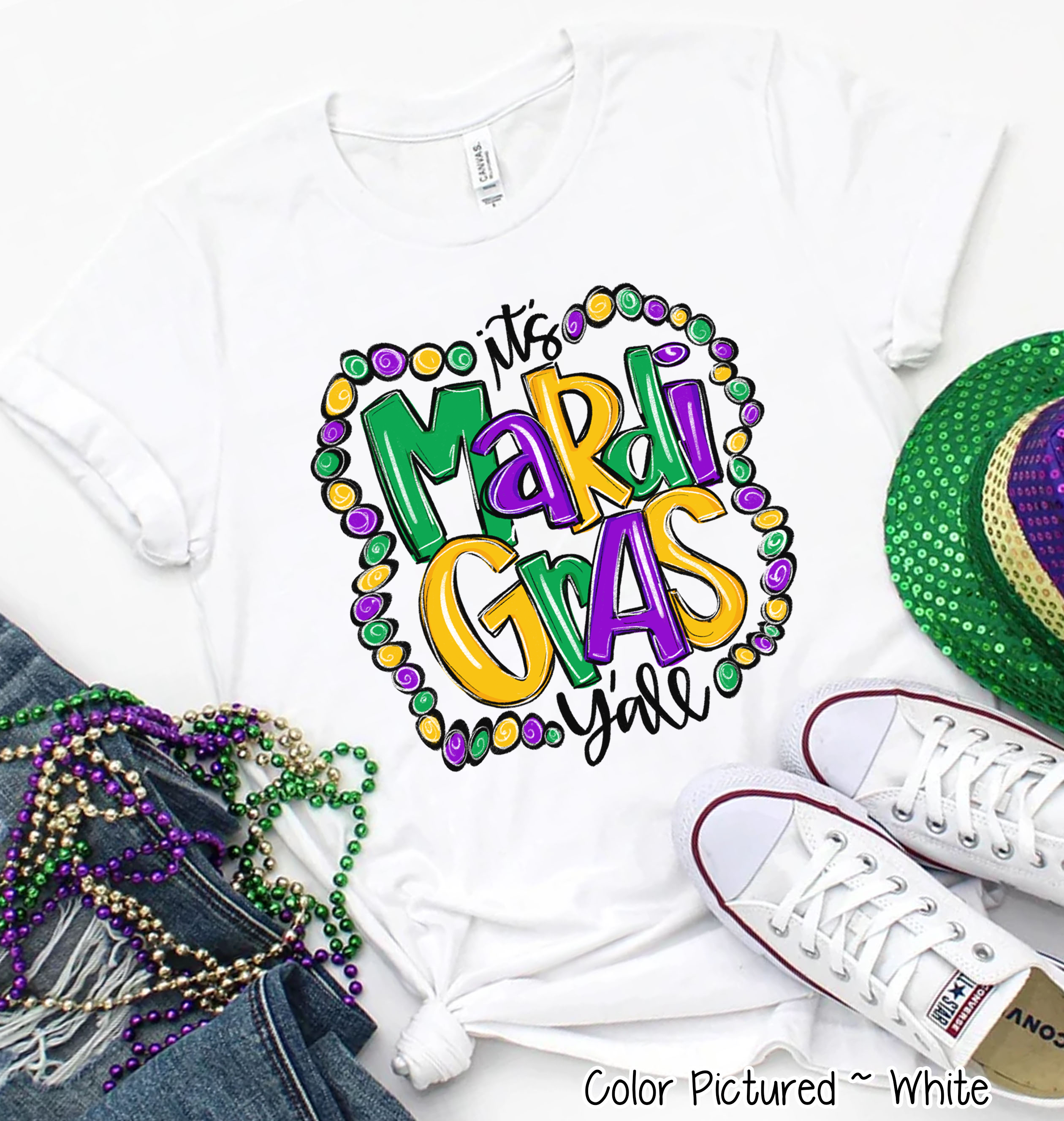 It's Mardi Gras Y'all Beads Mardi Gras Tee