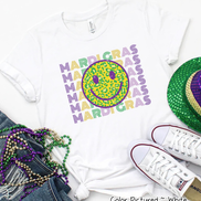 Smiley Face Happy Face Mardi Gras Tee