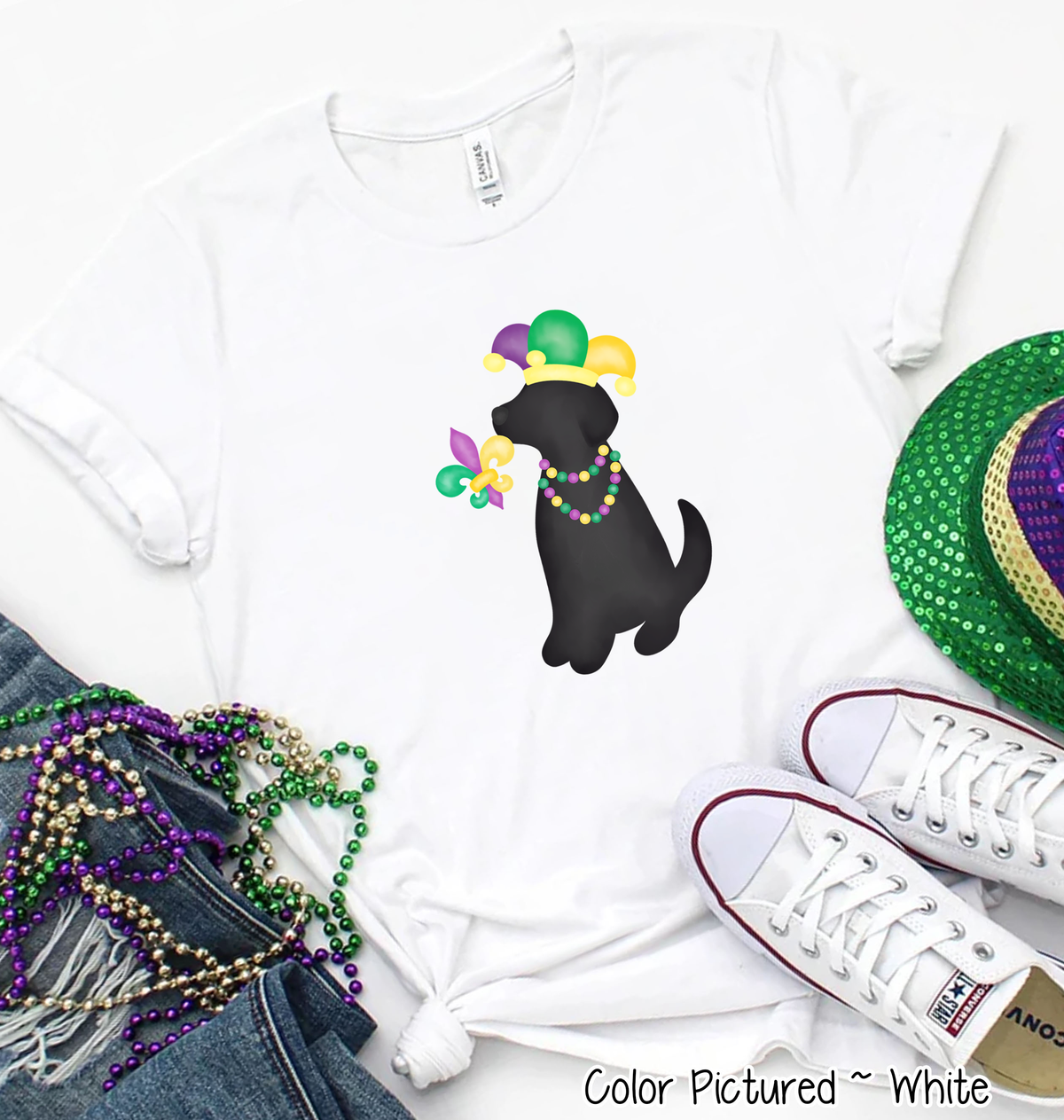 Black Lab Mardi Gras Tee