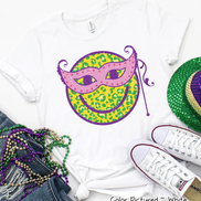 Masked Smiley Face Mardi Gras Tee