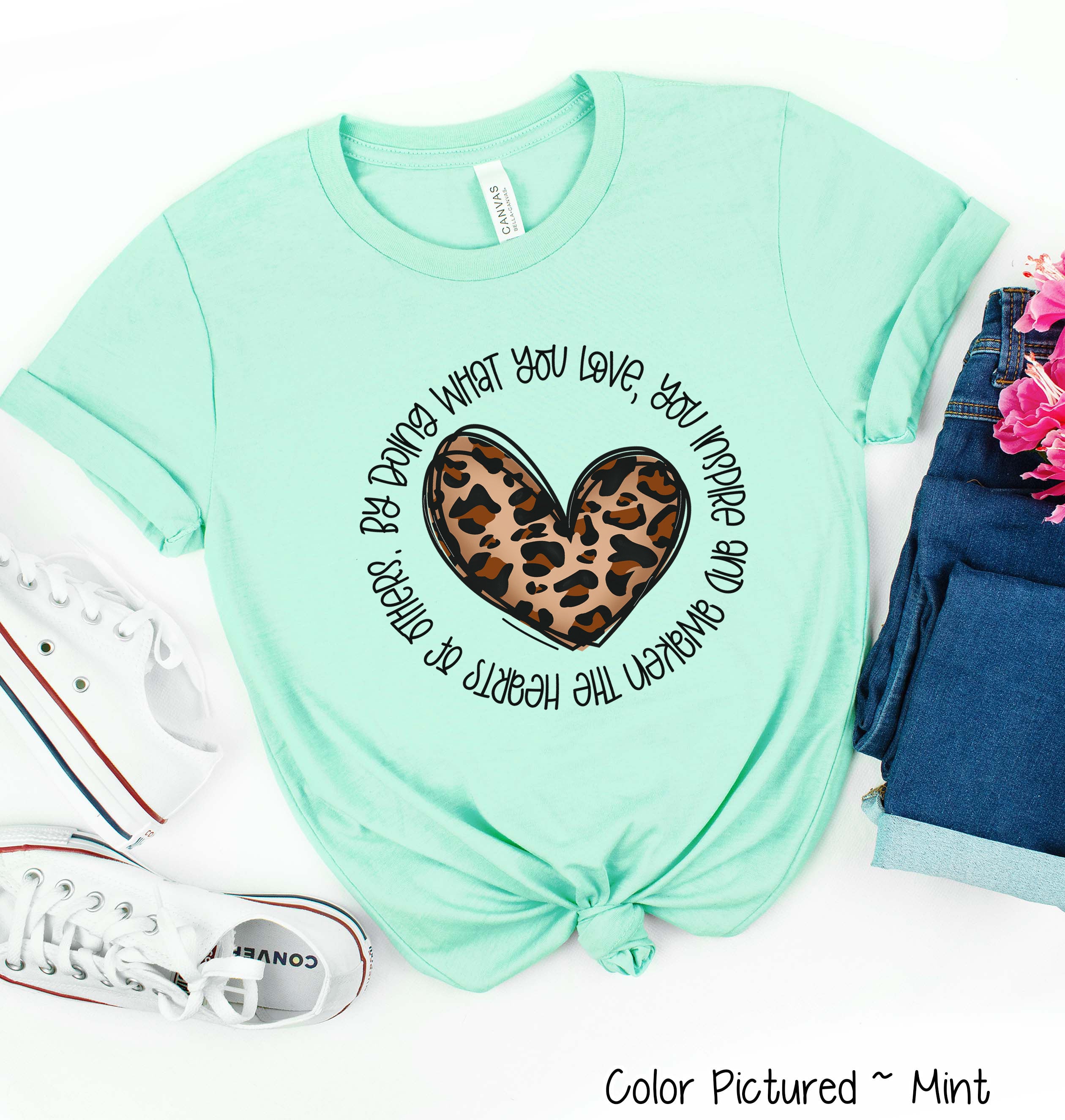 Leopard Heart Doing What your Love Tee