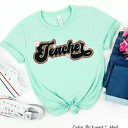 Retro Leopard Teacher Tee