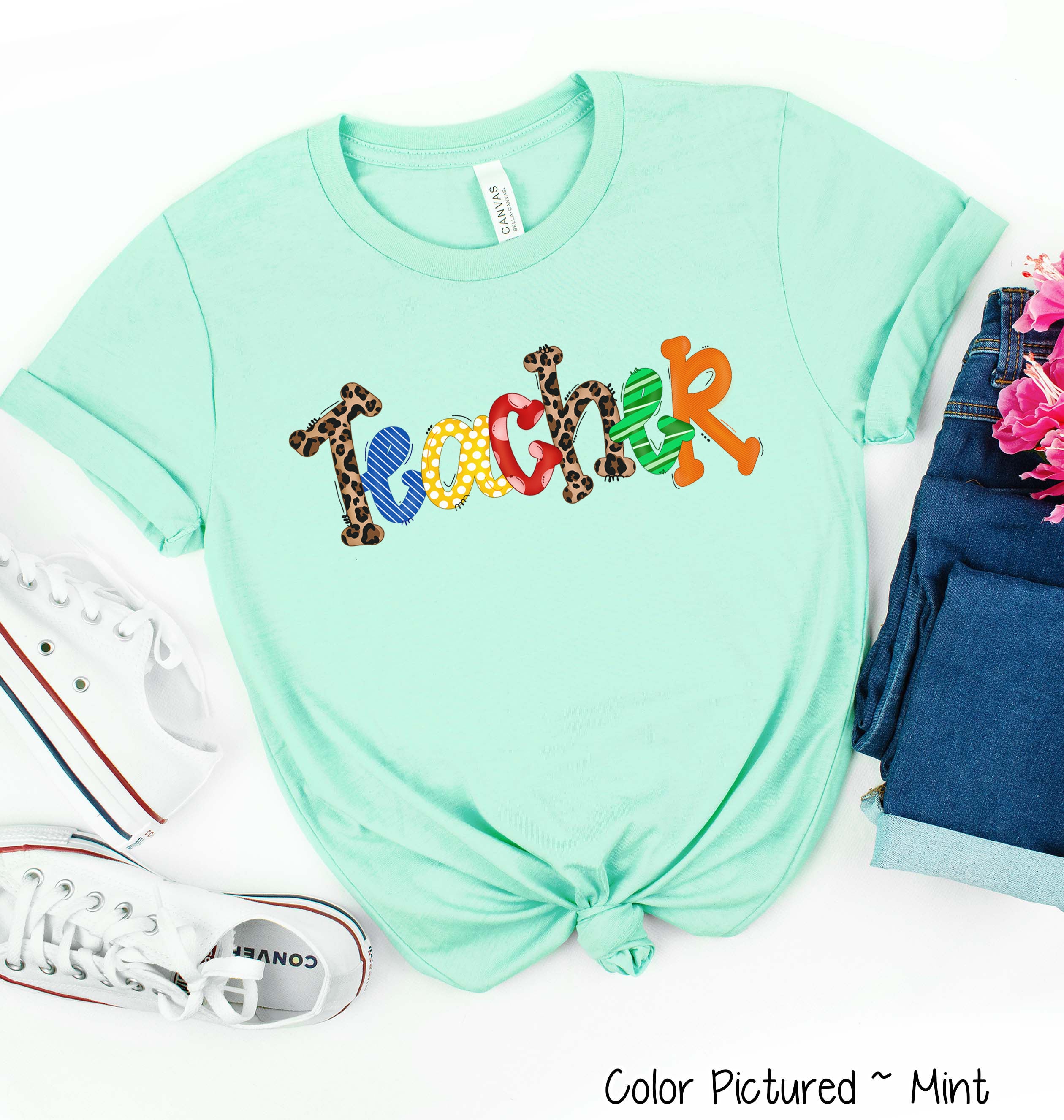 Doodle Letters Teacher Tee