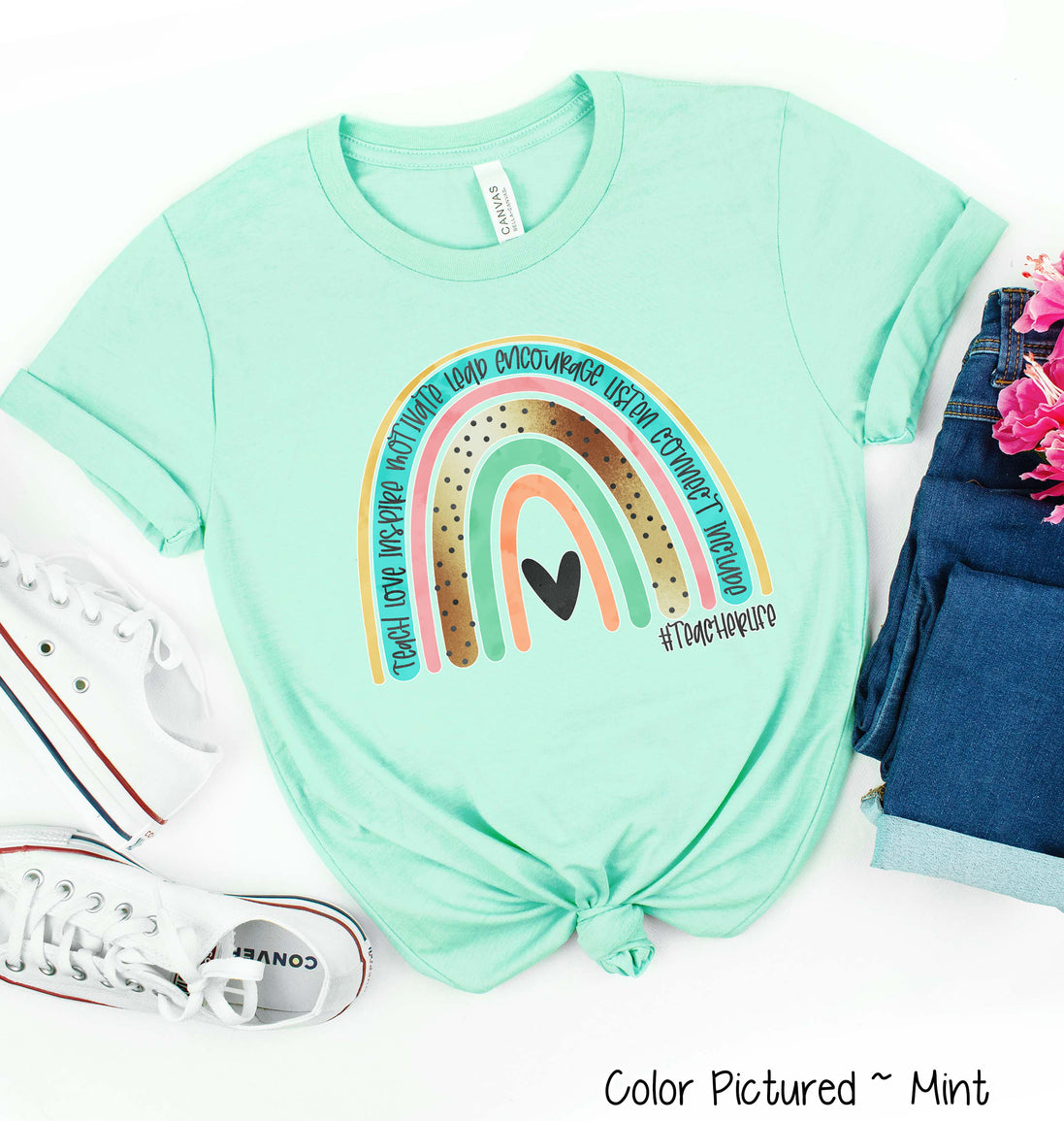 Rainbow Teacher Life Tee