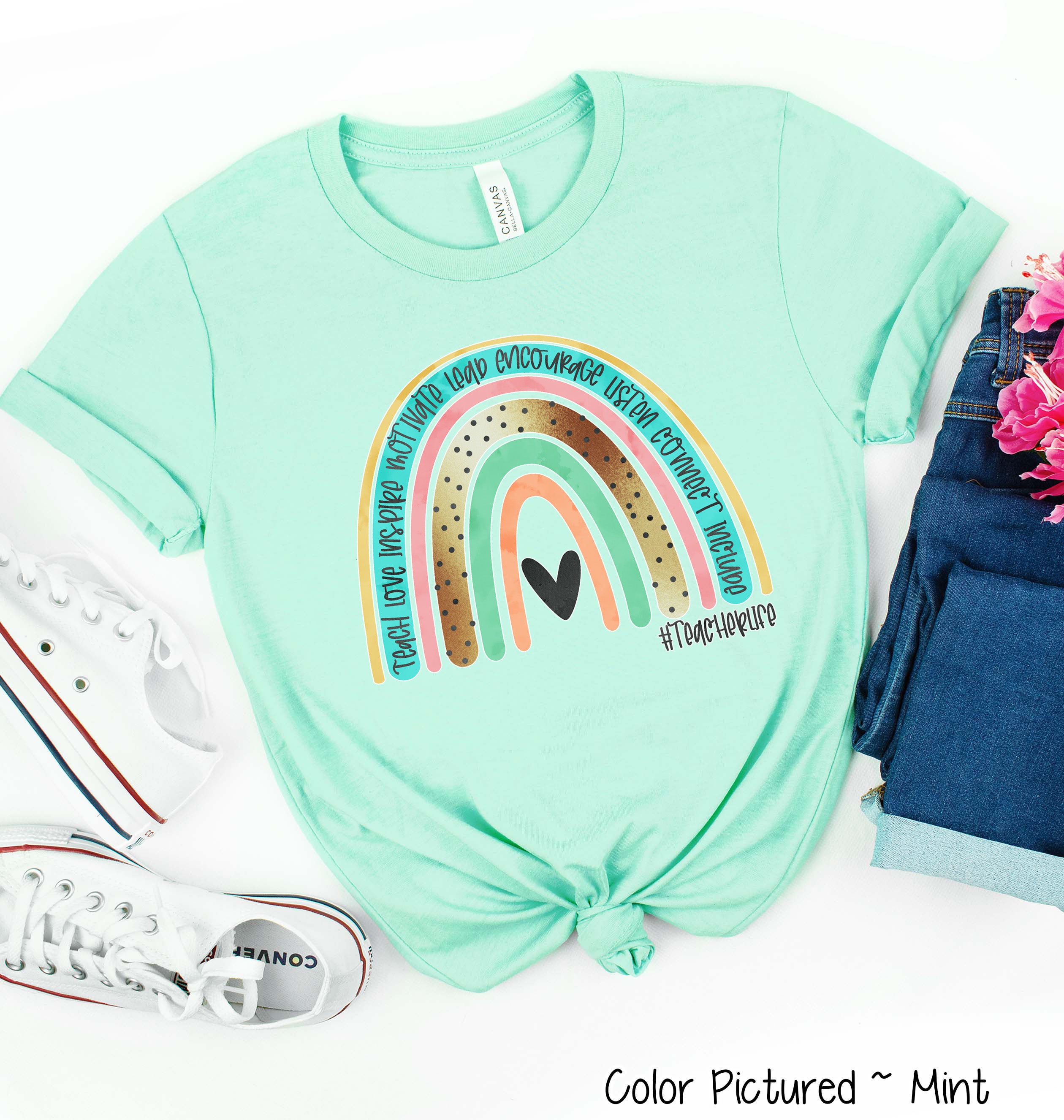 Rainbow Teacher Life Tee