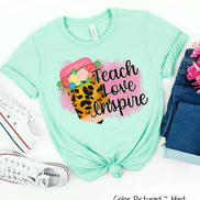 Teach Love Inspire Leopard Pencil Tee
