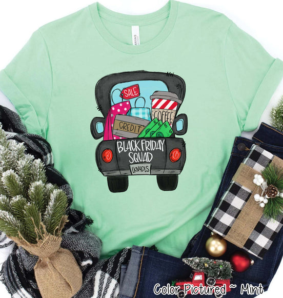 Black Friday Squad Truck Holiday Tee