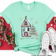 Peace Love Joy House Christmas Tee