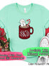 Monogrammed Buffalo Plaid Snowman Mug Christmas Tee