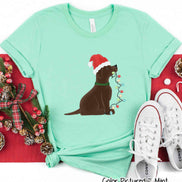 Chocolate Lab Dog Christmas Tee