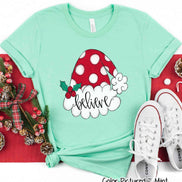 Believe Santa Hat Christmas Tee