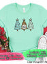 Monogrammed Leopard Print & Blue Christmas Tree Tee