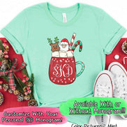Monogrammed Buffalo Plaid Cristmas Mug Tee