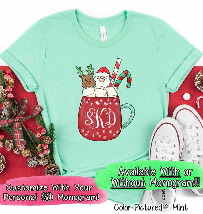 Monogrammed Buffalo Plaid Cristmas Mug Tee