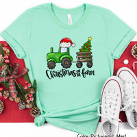 Christmas on the Farm Tractor Christmas Tee