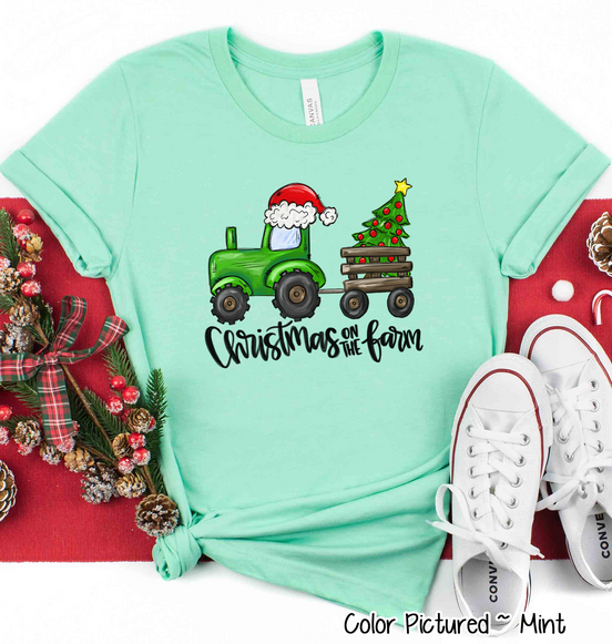 Christmas on the Farm Tractor Christmas Tee