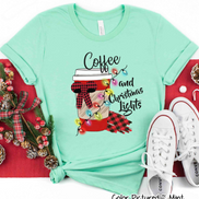 Coffee and Christmas Lights Tee