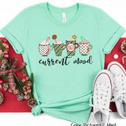 Monogrammed Coffee Latte Current Mood Christmas Tee