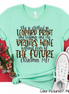 She is clothed in Leopard Print Christmas Movie Tee