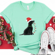 Black Lab Dog Christmas Tee