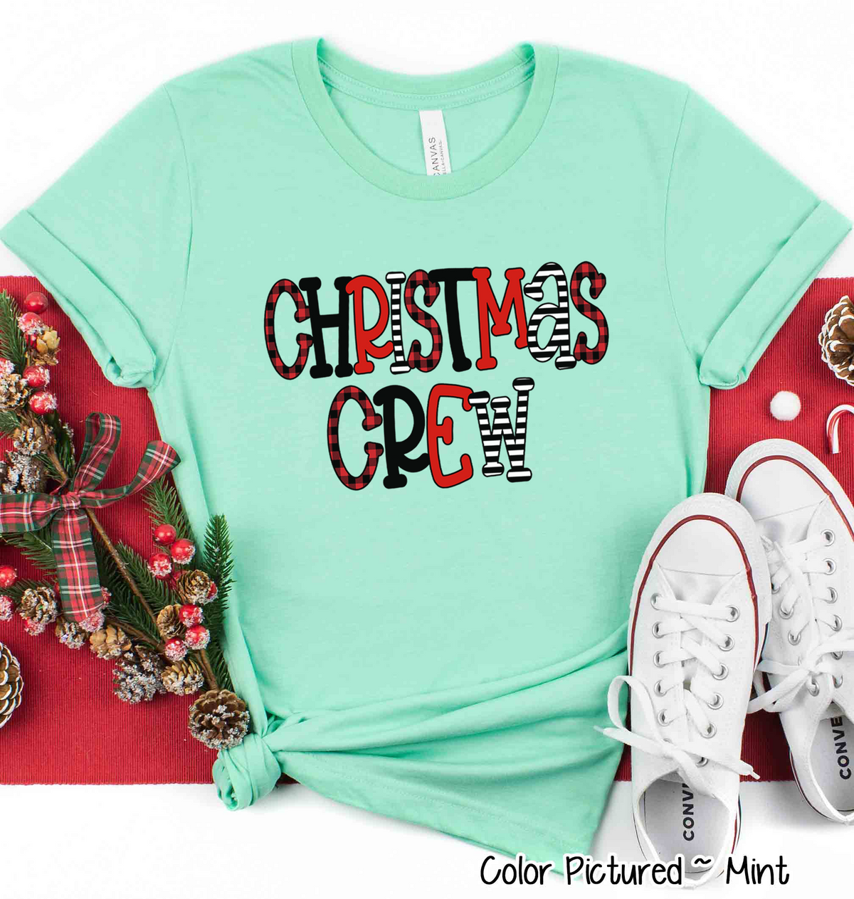 Buffalo Plaid Christmas Crew Family Tee