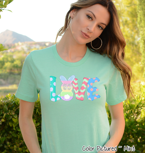 Monogram Bunny LOVE Easter Tee