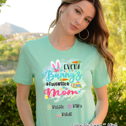 Personalized Shirt For Mom Every Bunny's Favorite & Easter Eggs with Custom Kids Name Easter Day Tee