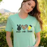 Monogram Peace Love Teach Tee