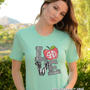 Monogram LOVE Zebra Print with Custom Text