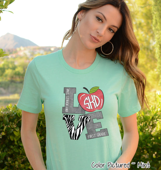 Monogram LOVE Zebra Print with Custom Text