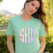 Easter Print Big Monogram Tee