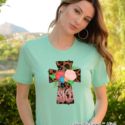 Monogram Leopard Print Cross Tee