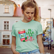 Monogrammed Fa La La Latte Christmas Tee