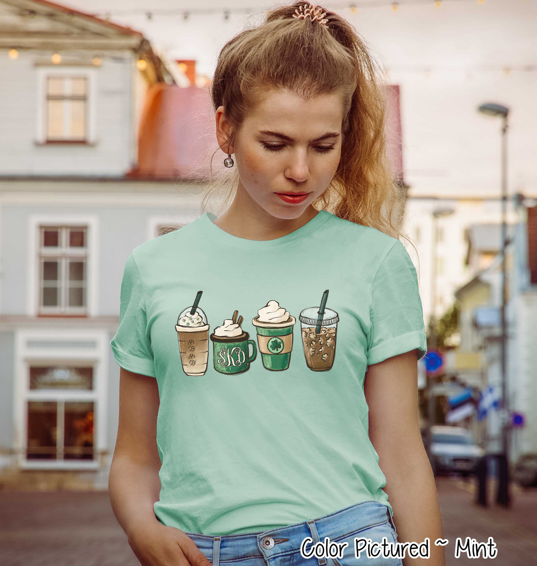 Monogram St Patricks Day Coffee Tee