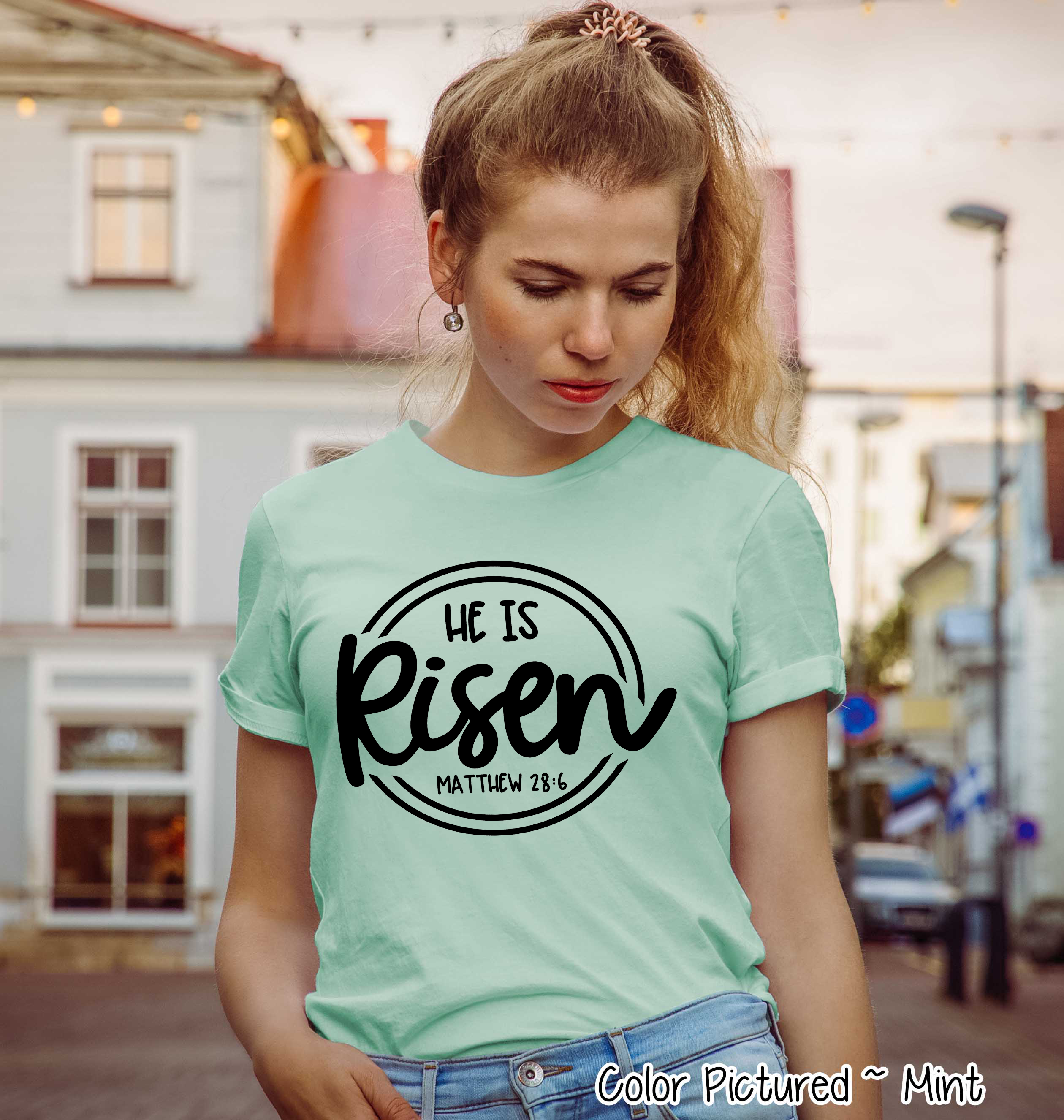 He Is Risen Christian Easter Tee