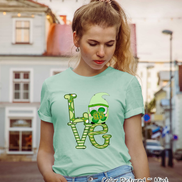 Monogram LOVE & Gnome St Patricks Day Tee