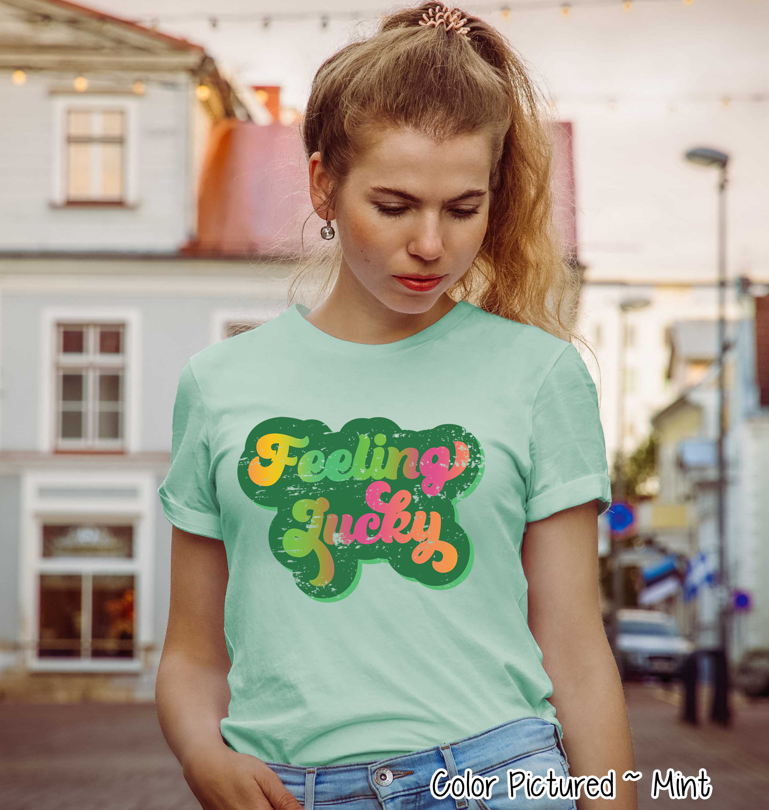 Retro Feeling Lucky St Patricks Day Tee
